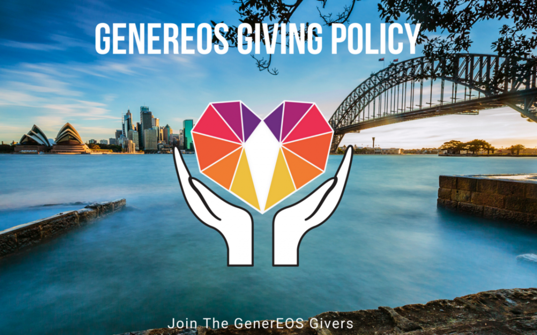 GenerEOS — Charity & Community Projects Giving Policy